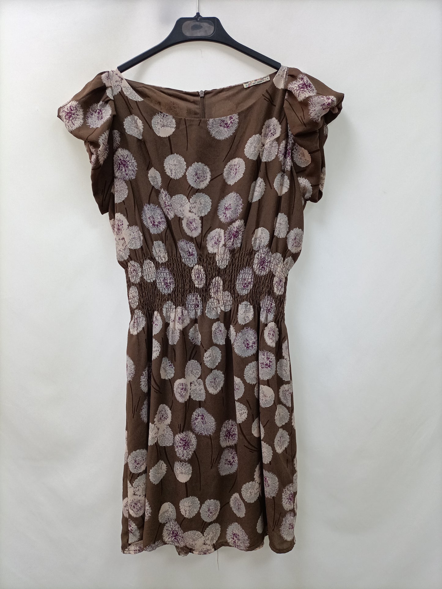 MISS POEM. Vestido marrón flores T.l