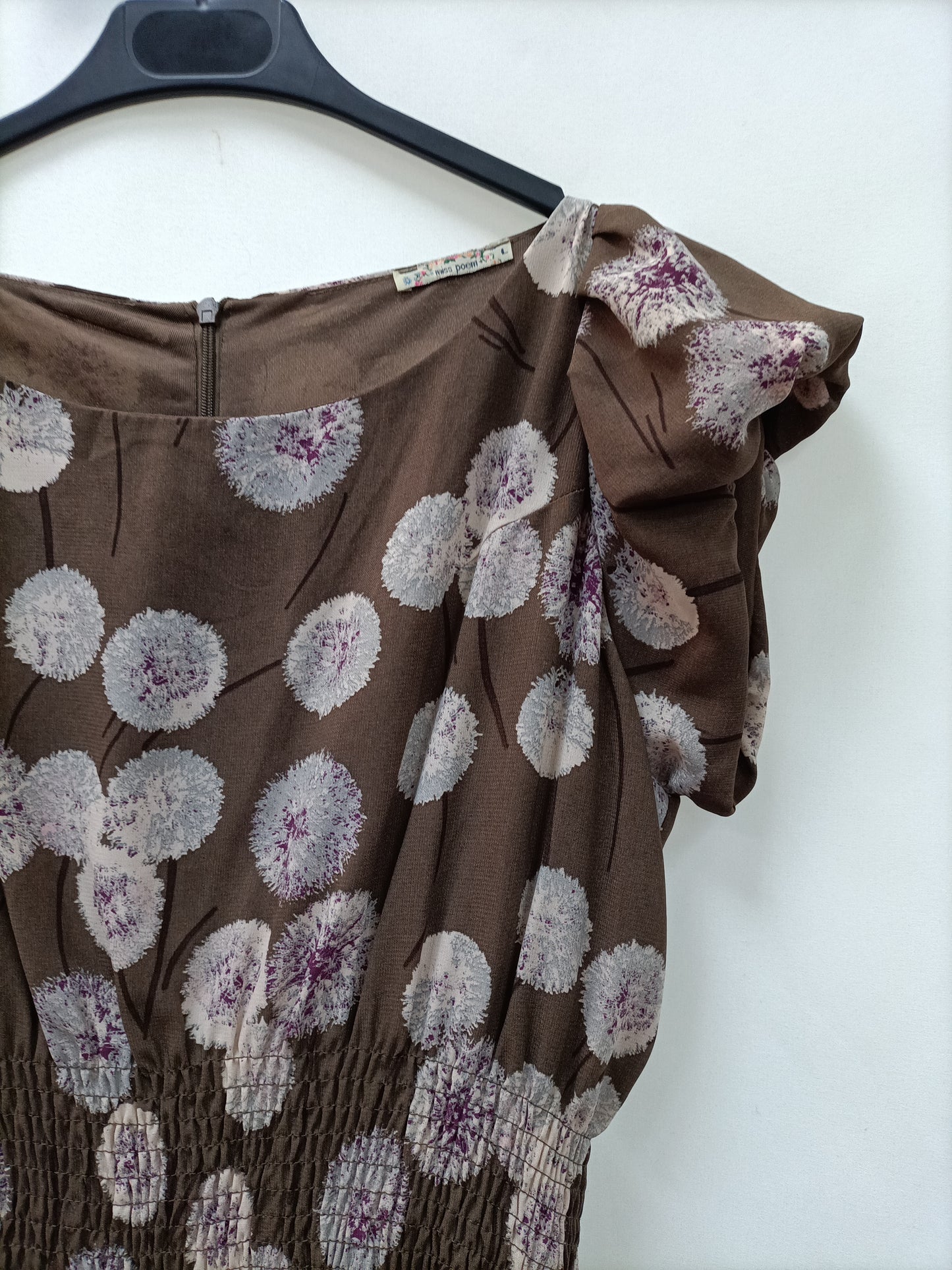 MISS POEM. Vestido marrón flores T.l