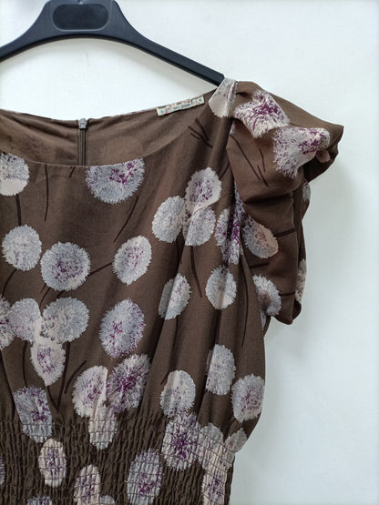 MISS POEM. Vestido marrón flores T.l