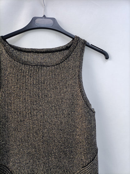 OTRAS. Vestido midi dorado Tu(s)