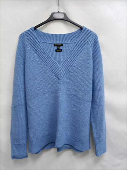 MASSIMO DUTTI. Jersey azul punto T.s