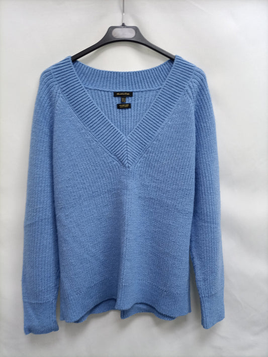 MASSIMO DUTTI. Jersey azul punto T.s