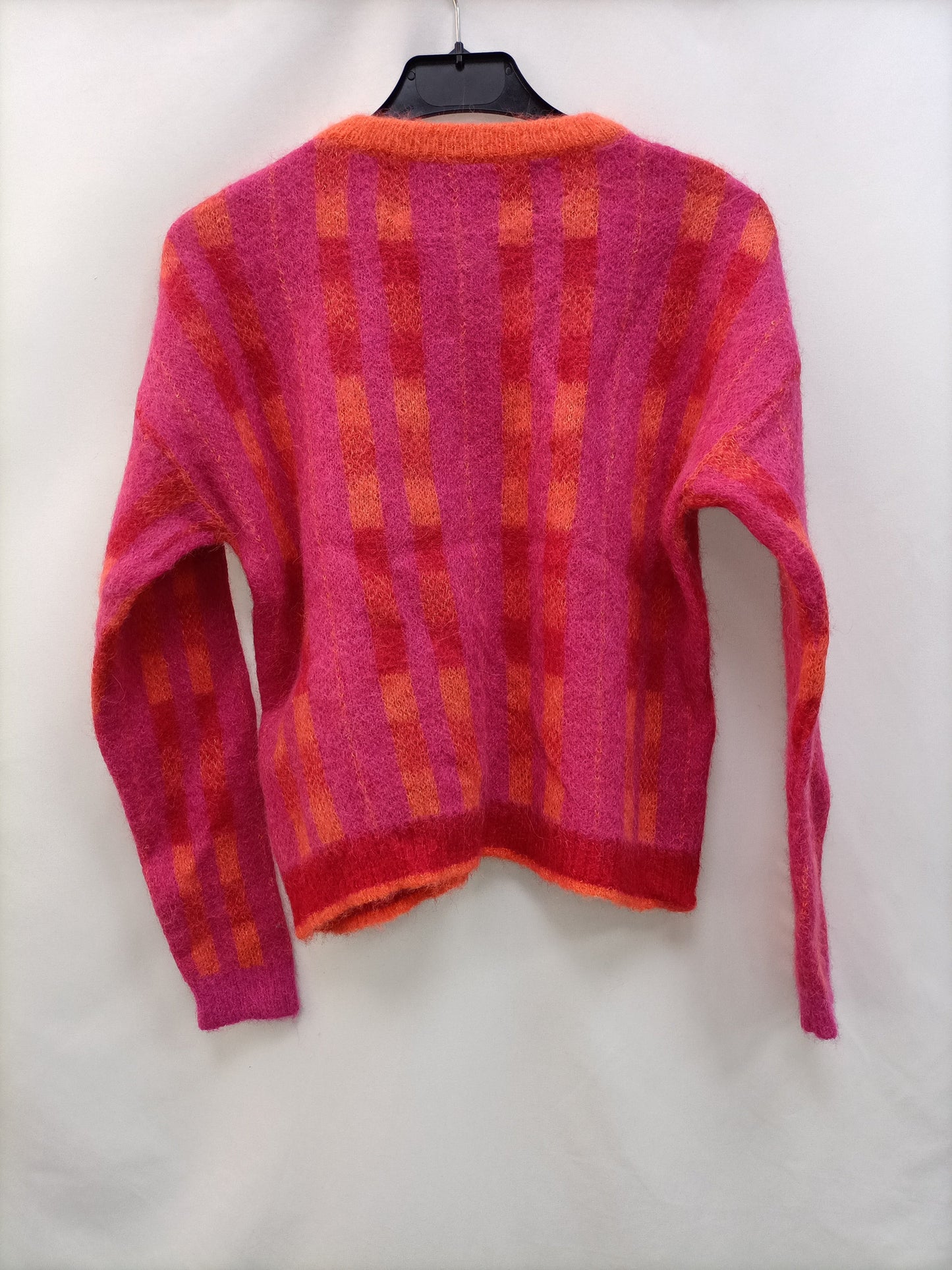 UTERQÜE. Jersey cuadros rosa y naranja T.m