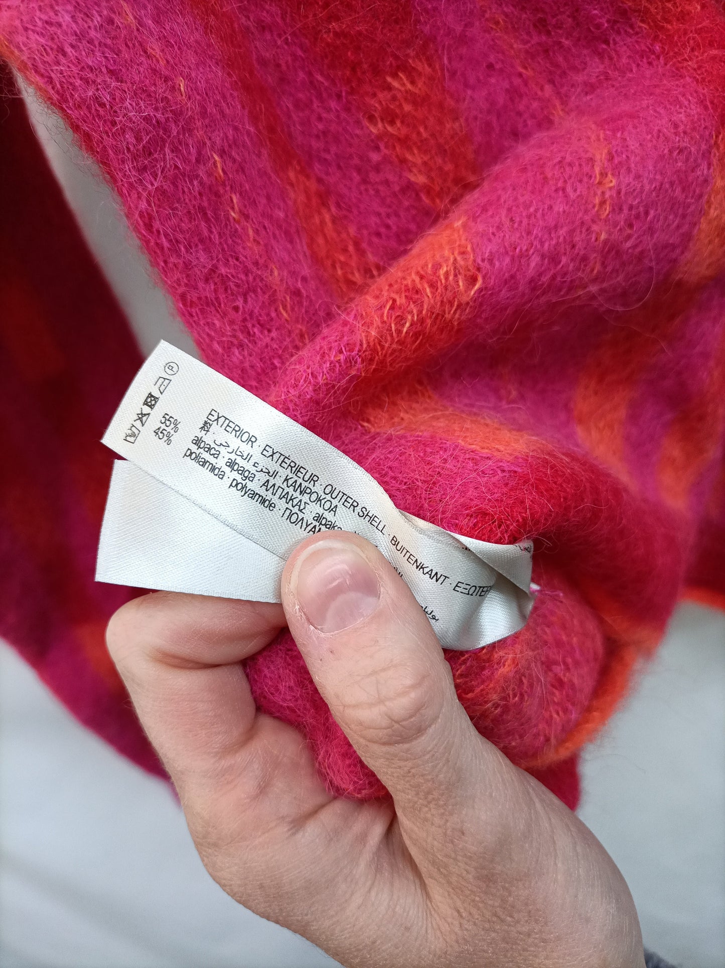 UTERQÜE. Jersey cuadros rosa y naranja T.m