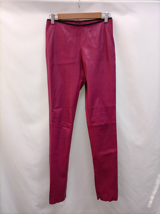 HOTEL PARTICULIER. Pink leather trousers, size 40