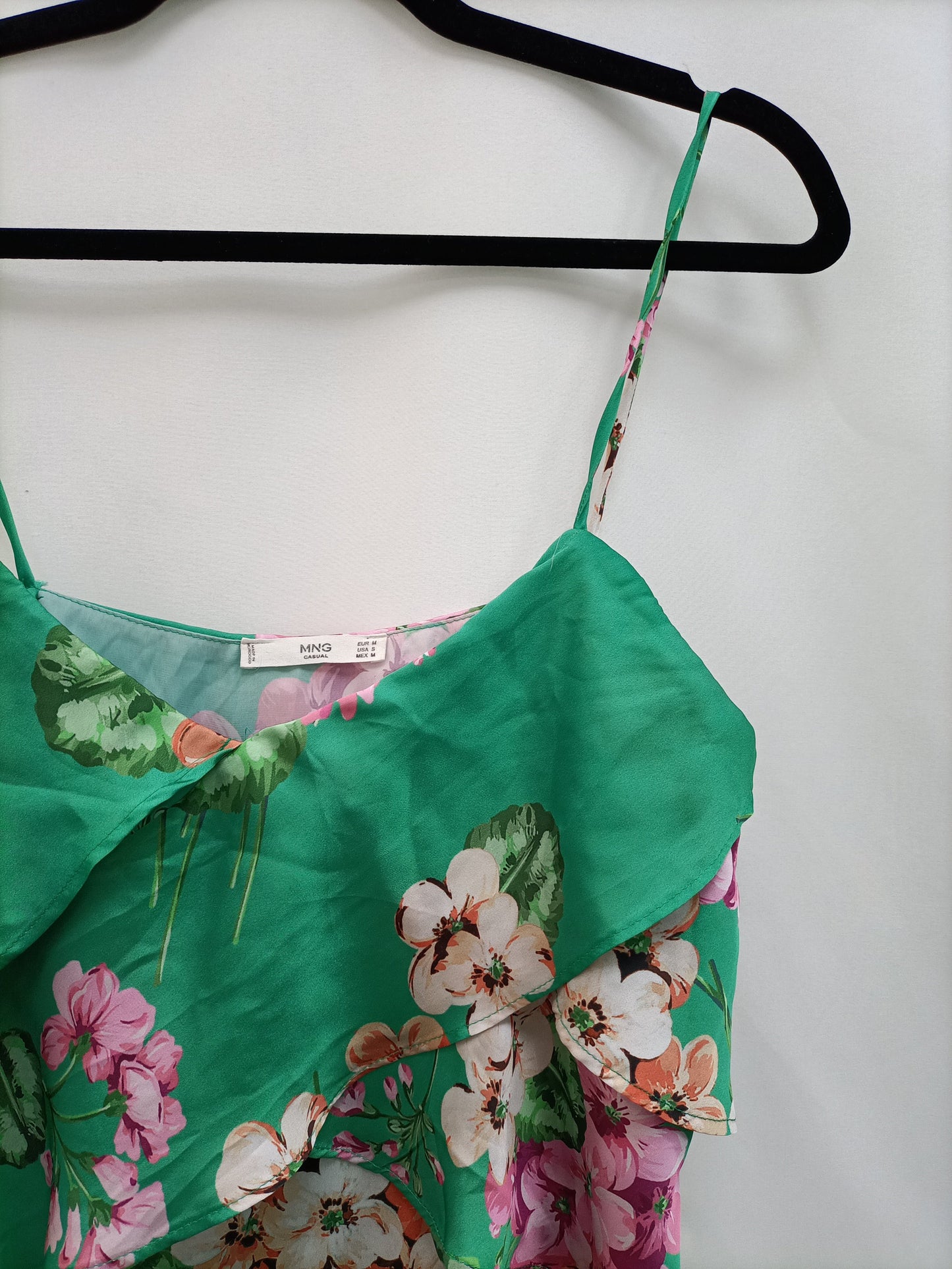 MANGO. Top verde flores T.m