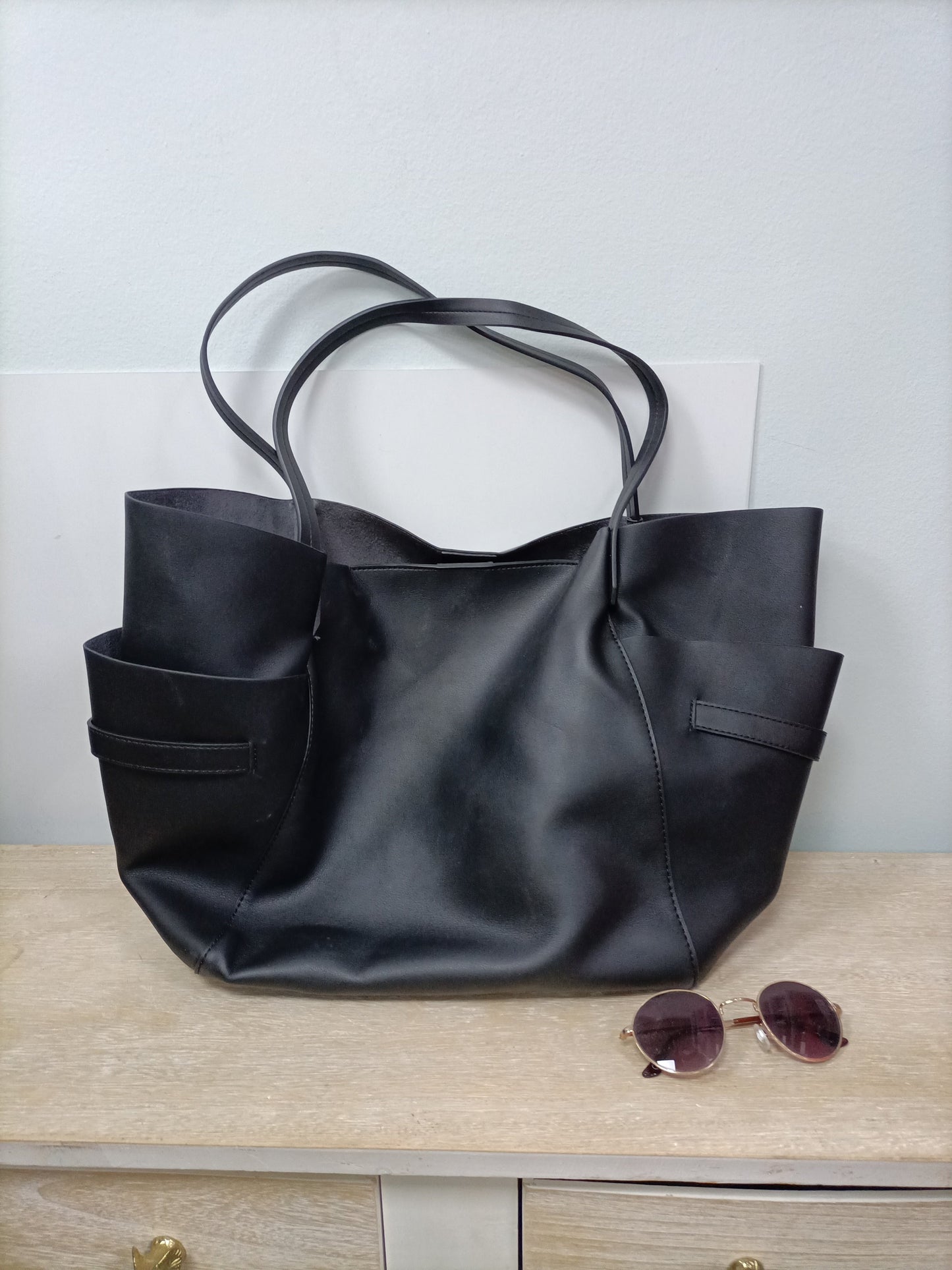 ZARA. Bolso shopper negro