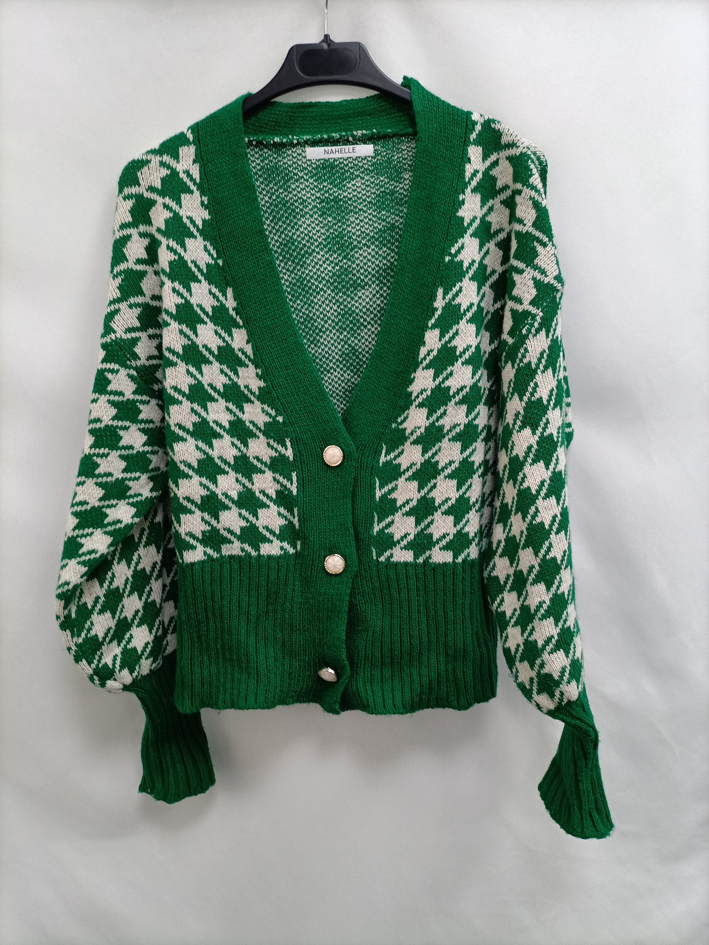 NAHELLE. Tu(m) Houndstooth Cardigan