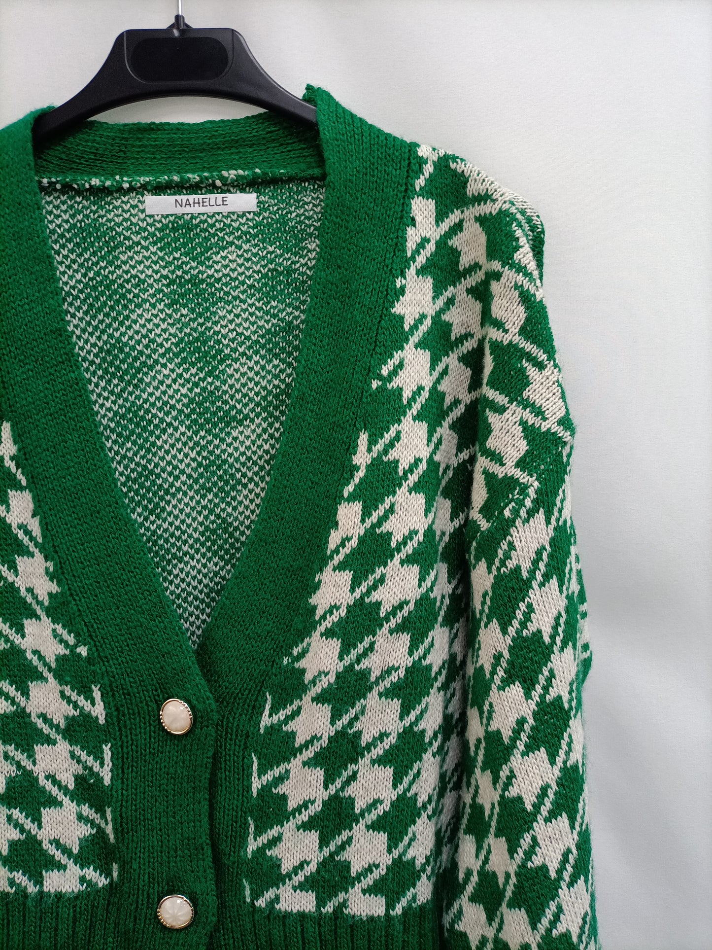 NAHELLE. Tu(m) Houndstooth Cardigan