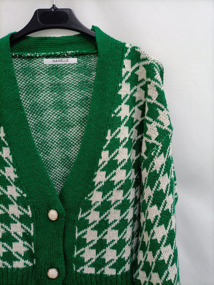 NAHELLE. Tu(m) Houndstooth Cardigan