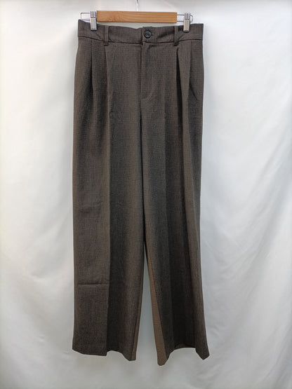 ZARA. Pantalón cuadros bicolor T.s