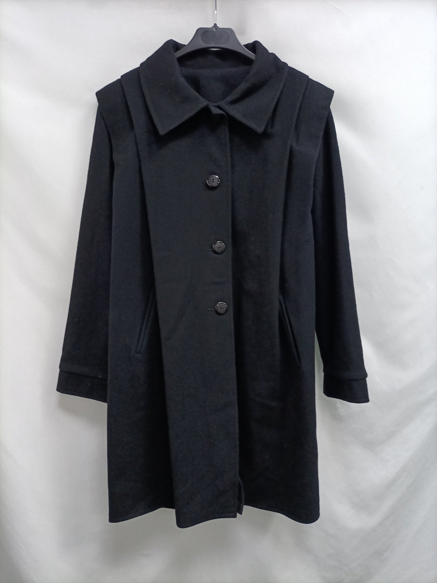 OTRAS. Abrigo paño Negro T.u (M/L)