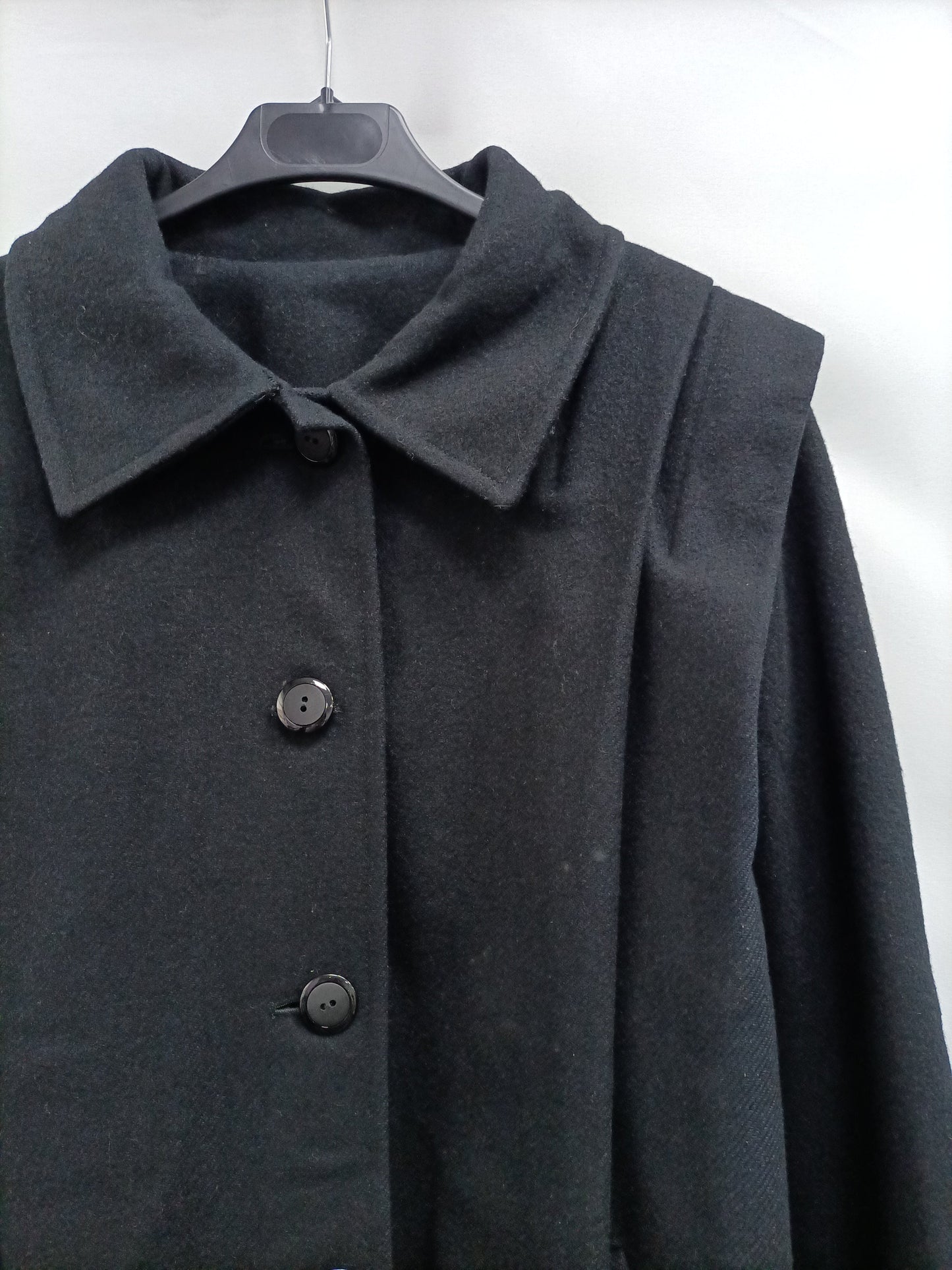 OTRAS. Abrigo paño Negro T.u (M/L)