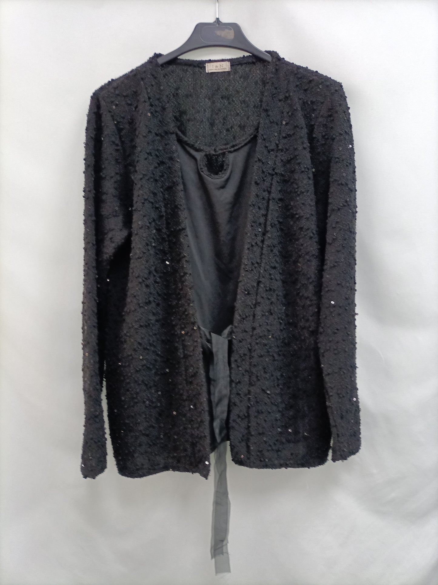 I de N. Black textured jacket S.xl/l