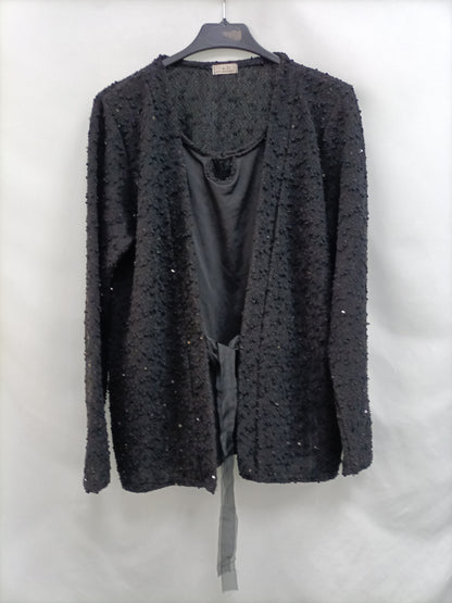 I de N. Black textured jacket S.xl/l