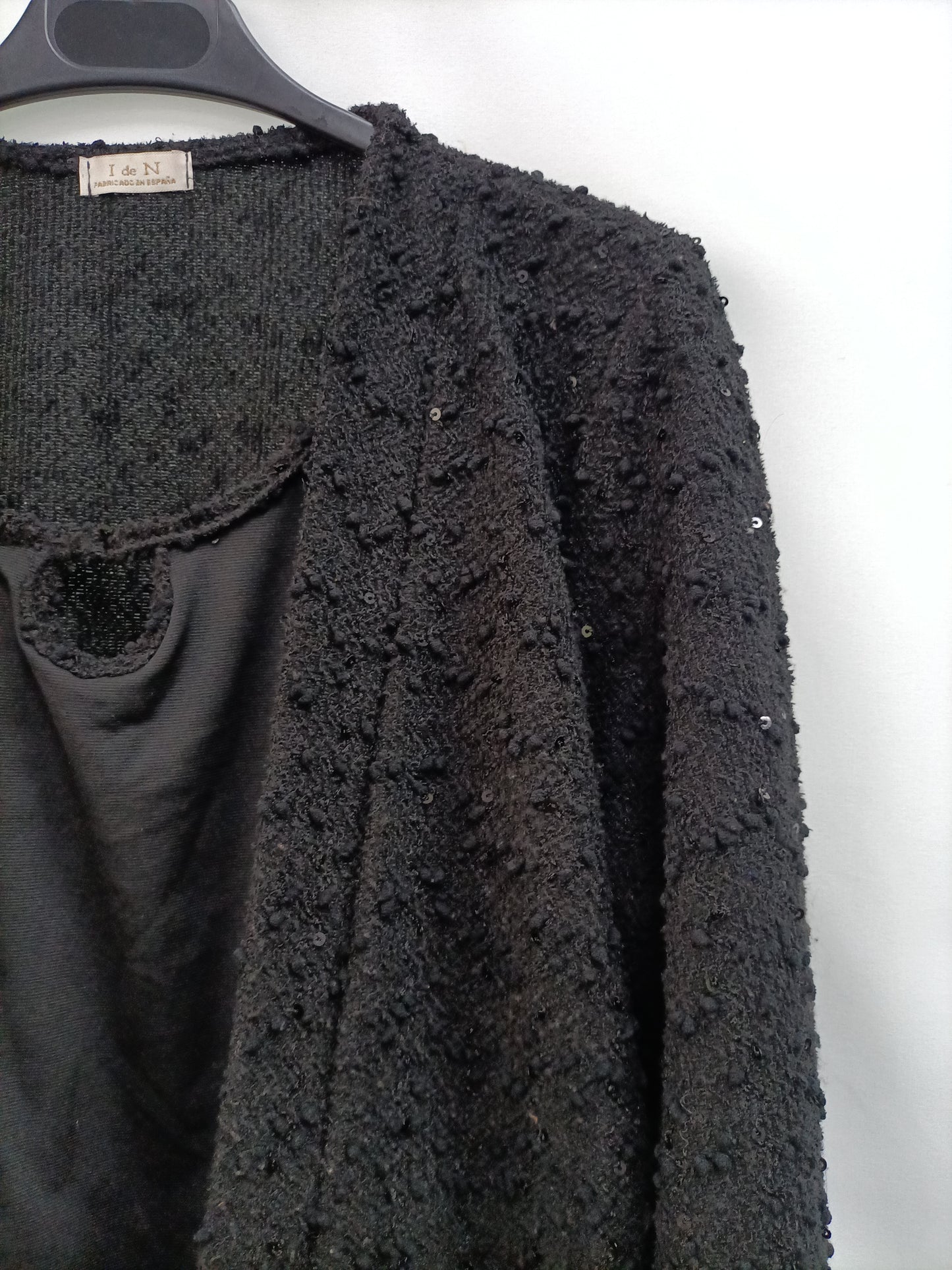 I de N. Black textured jacket S.xl/l