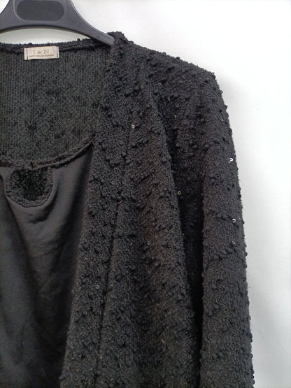 I de N. Black textured jacket S.xl/l