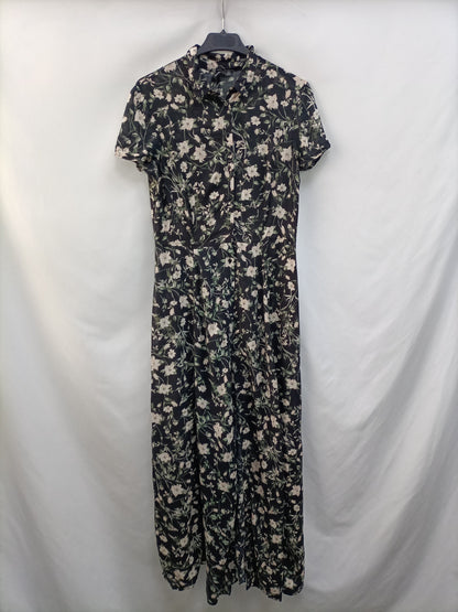 BERSHKA.Vestido largo camisero T.s