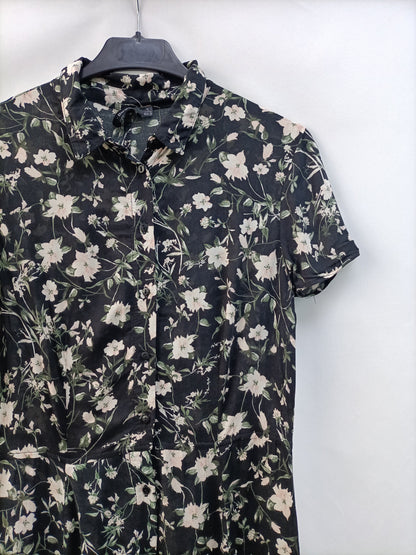 BERSHKA.Vestido largo camisero T.s