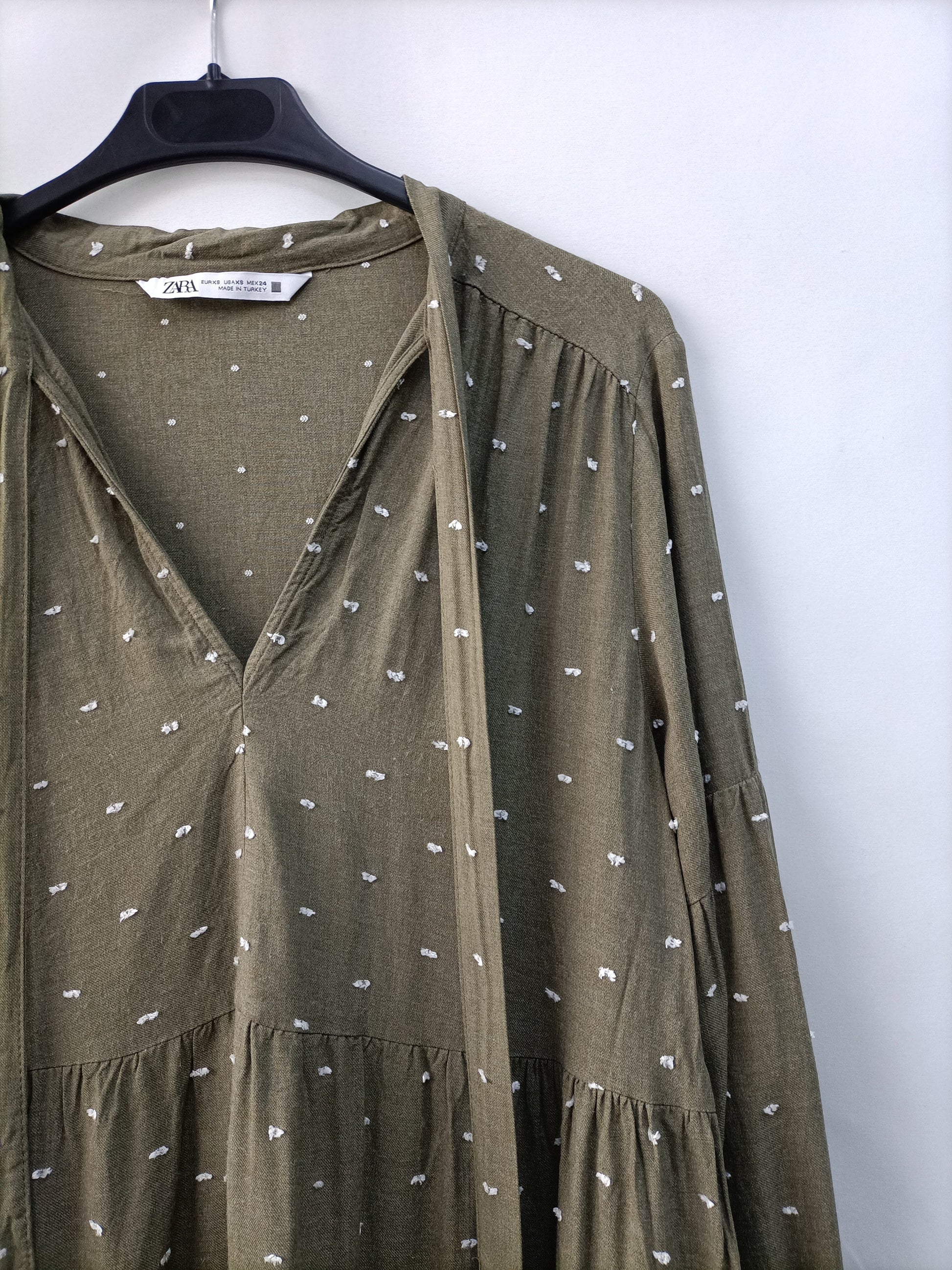 ZARA.Green plumeti dress T.xs – Hibuy market