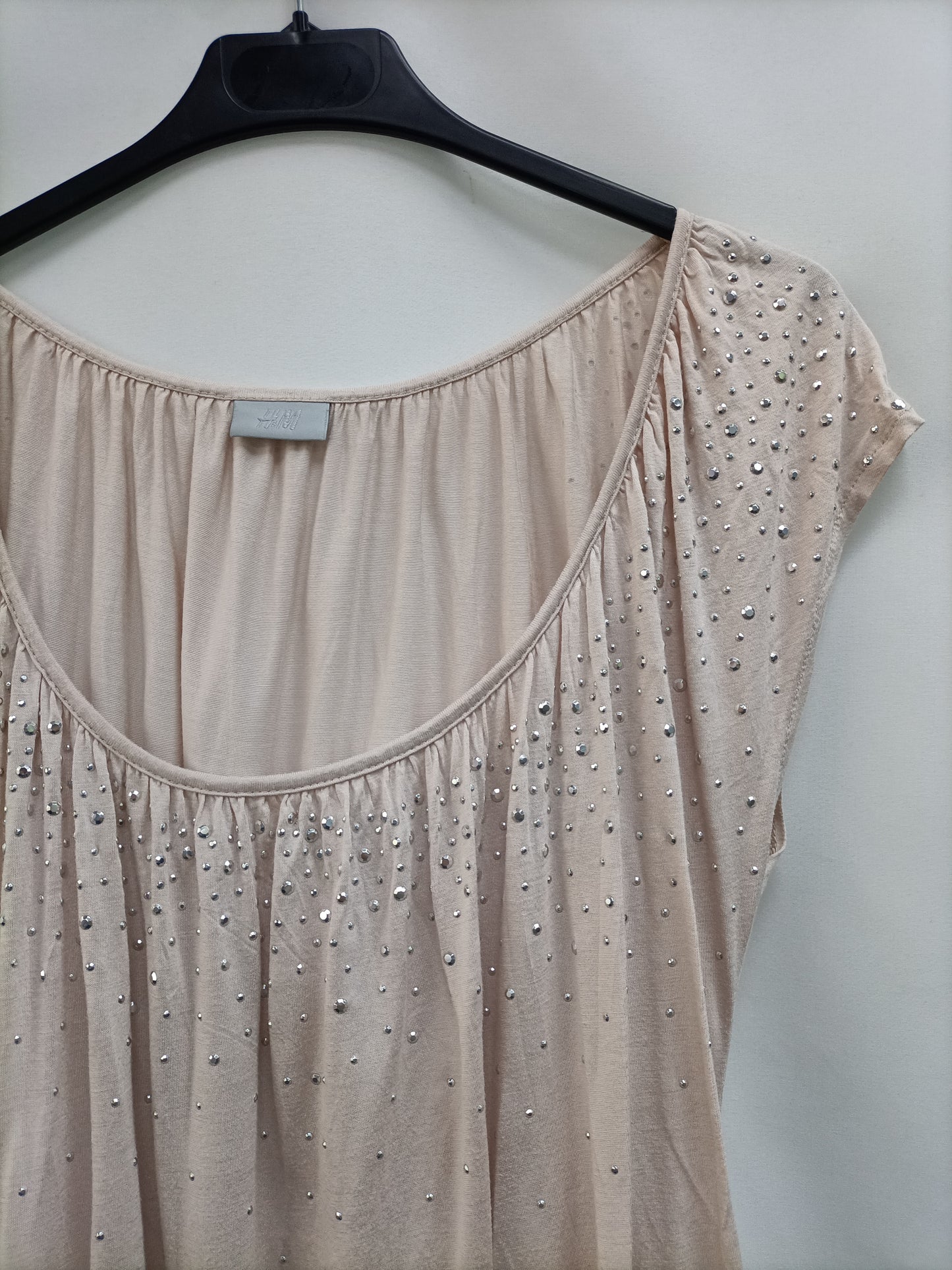 H&M.Top rosa tachuelas T.S/M