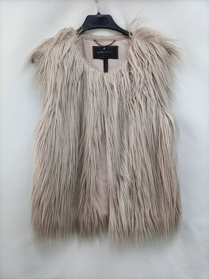 BCBGMAXAAZRIA.Chaleco pelito beige T.XS
