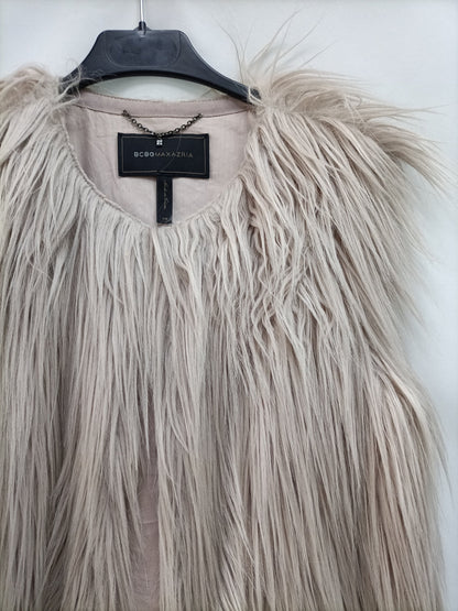BCBGMAXAAZRIA.Chaleco pelito beige T.XS