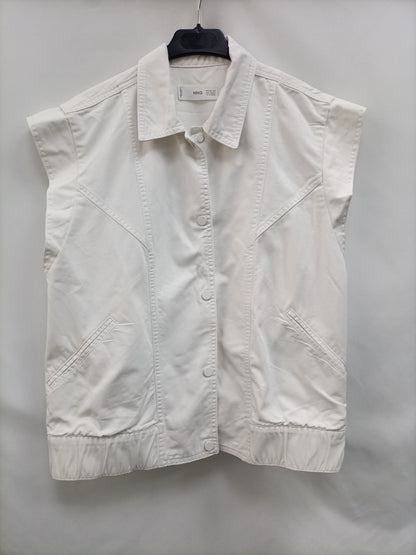 MarketMANGO.Chaleco blanco denim T.XS/S