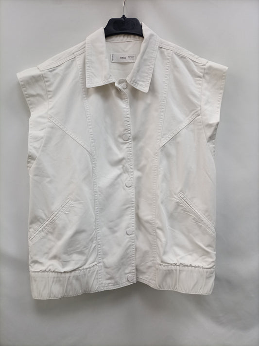 MarketMANGO.Chaleco blanco denim T.XS/S