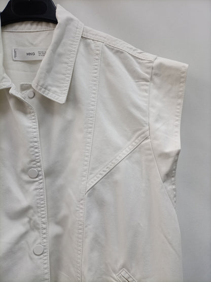 MarketMANGO.Chaleco blanco denim T.XS/S