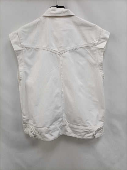 MarketMANGO.Chaleco blanco denim T.XS/S