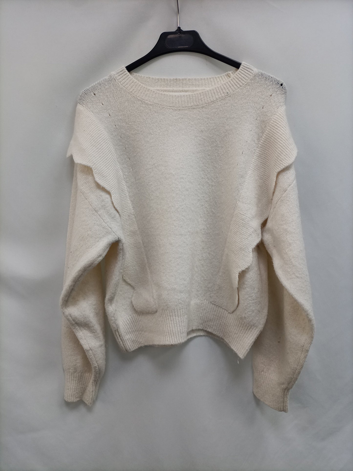 MANGO.Jersey beige volantes T.S (tara)