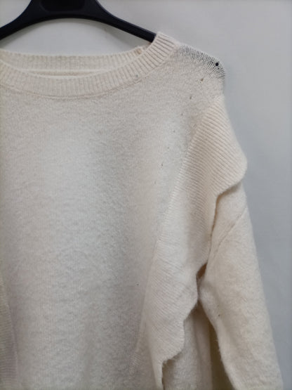 MANGO.Jersey beige volantes T.S (tara)