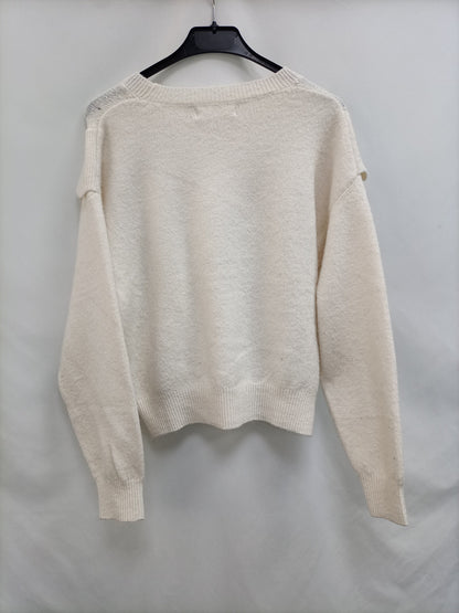 MANGO.Jersey beige volantes T.S (tara)