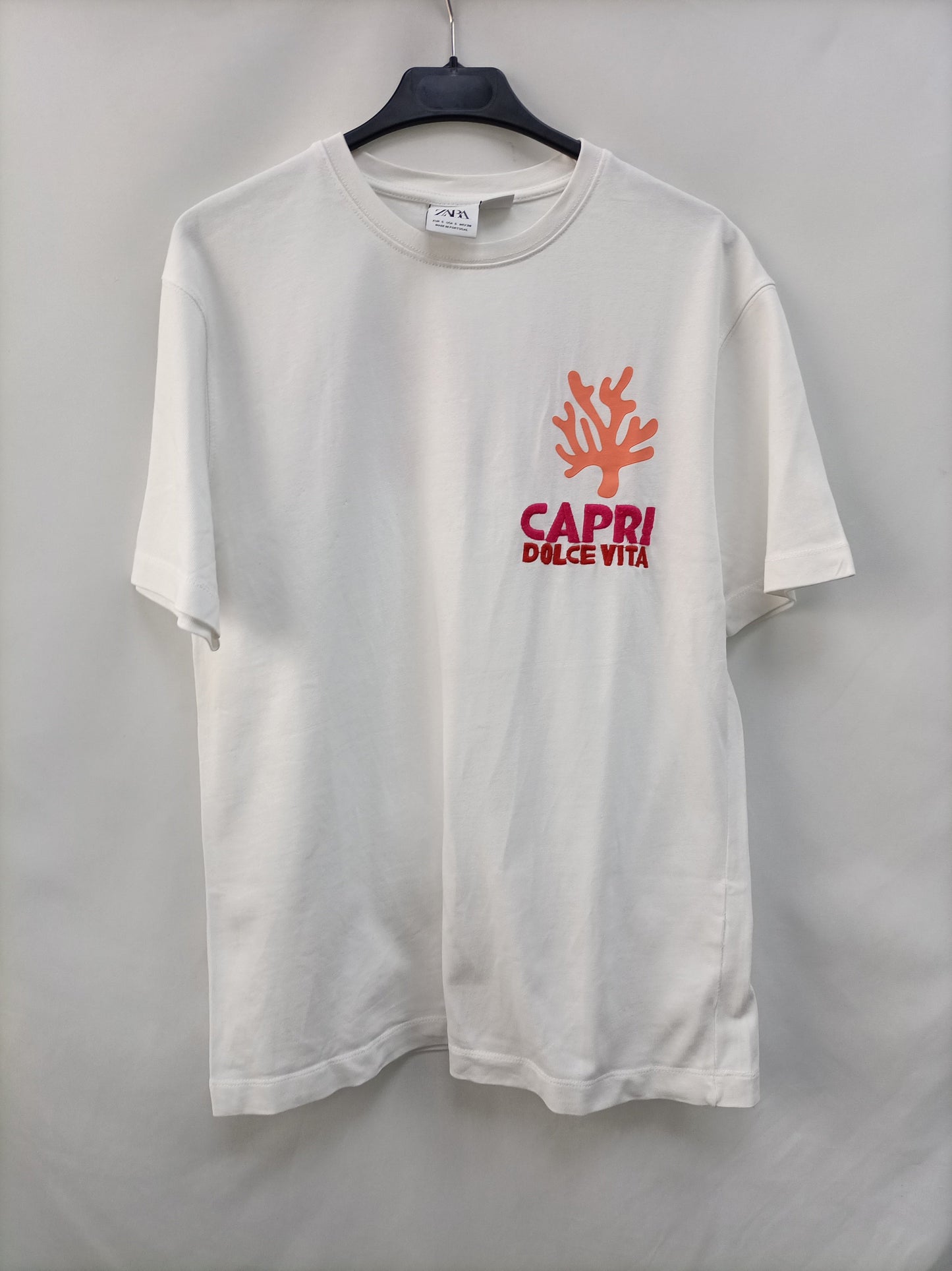 ZARA.Camiseta blanca T.S