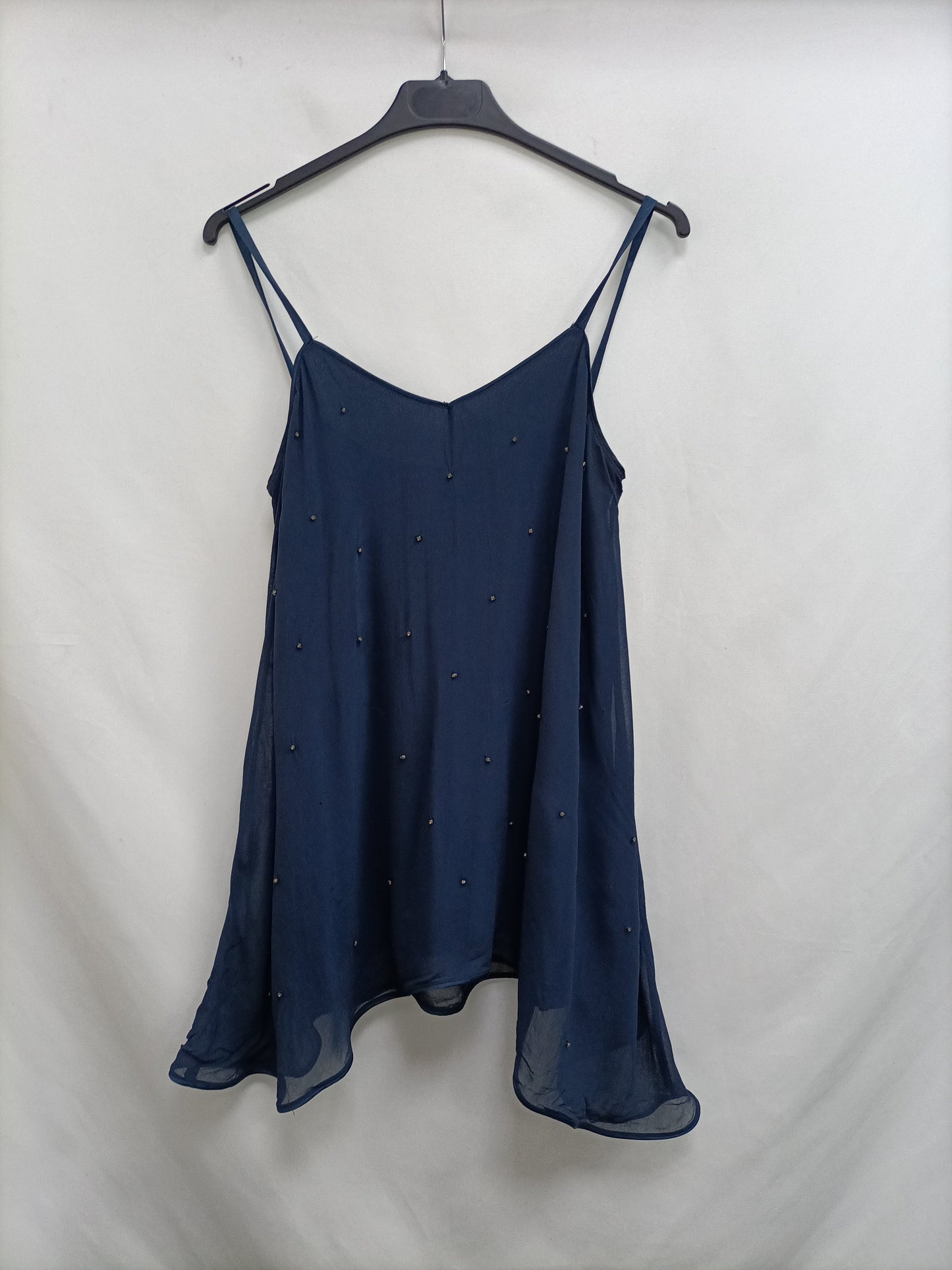 ZARA.Blue top with rhinestone details Ts