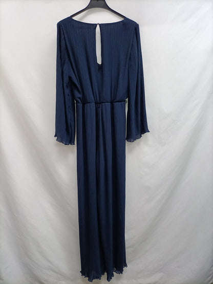 ZARA.Mono largo plisado azul T.xs