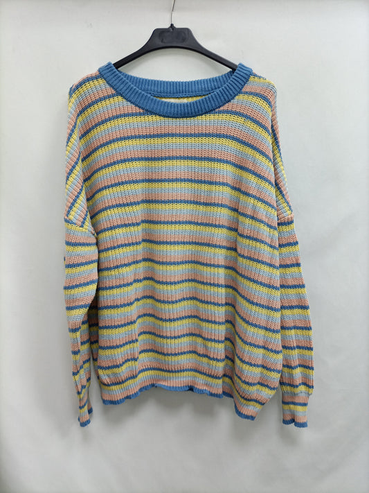 STRADIVAIUS.Multicolor striped knit sweater Ts