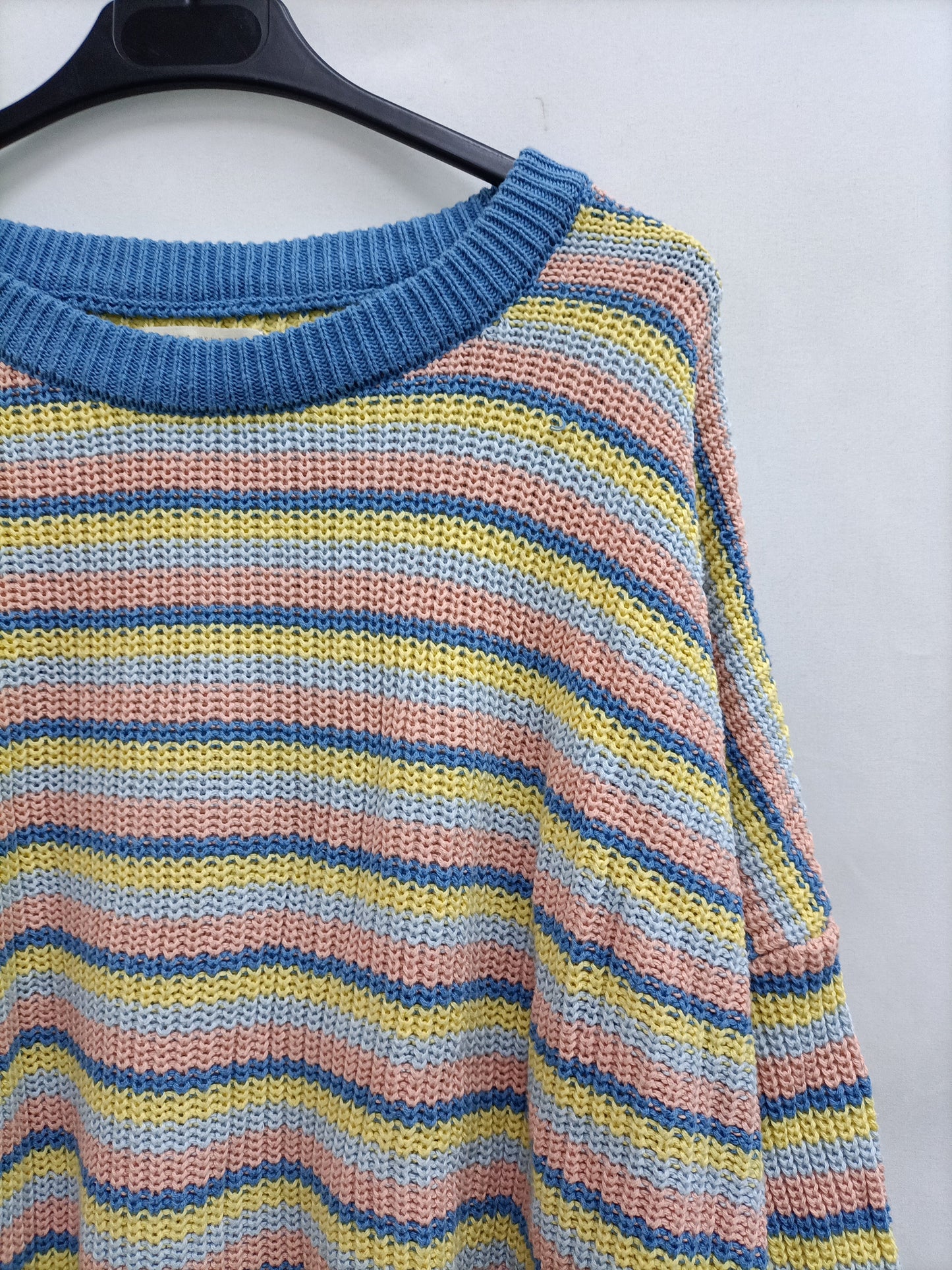 STRADIVAIUS.Jersey punto rayas multicolor T.s