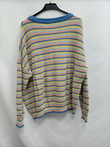 STRADIVAIUS.Jersey punto rayas multicolor T.s