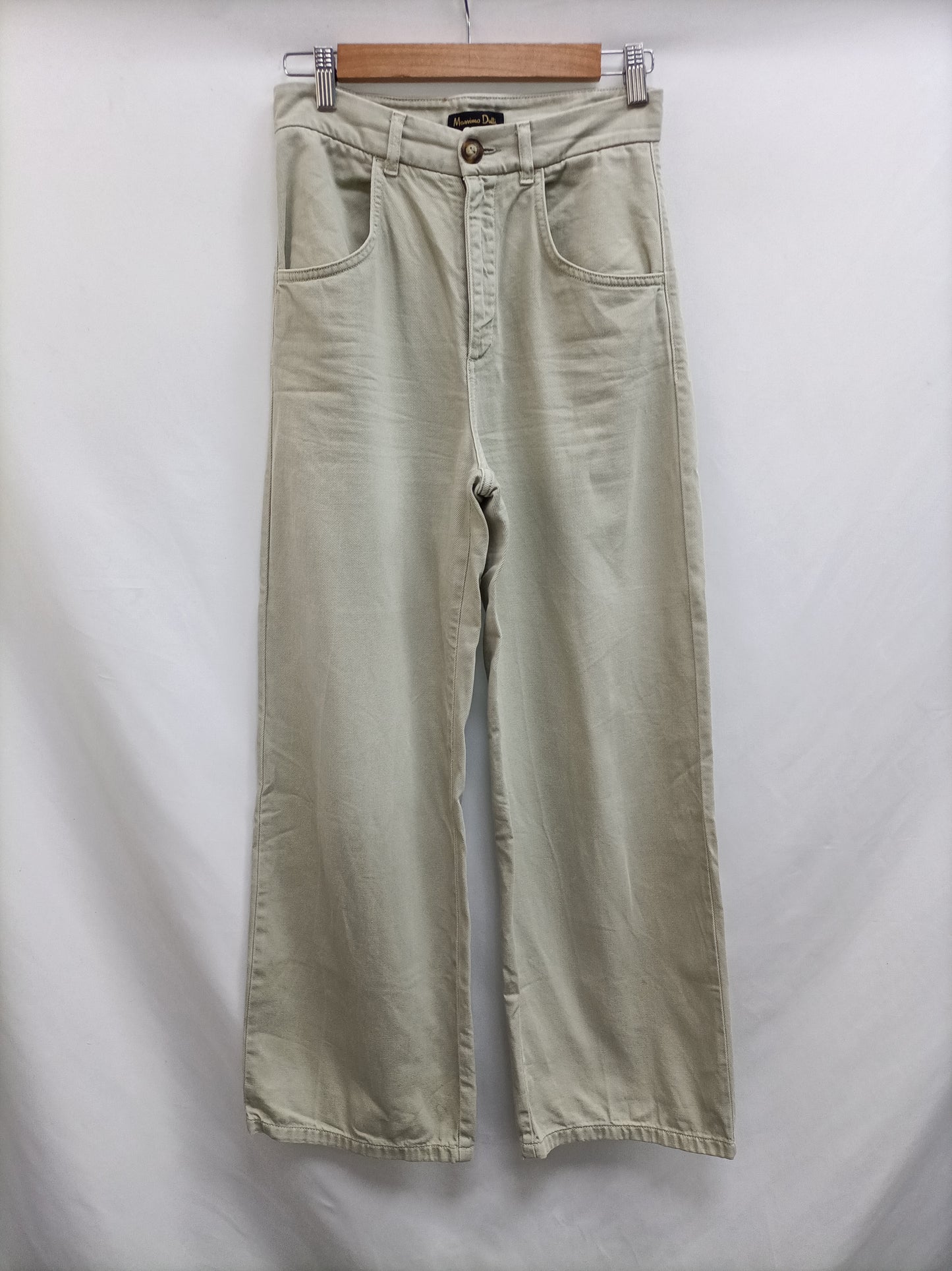 MASSIMO DUTTI. Beige wide-leg trousers, size 36
