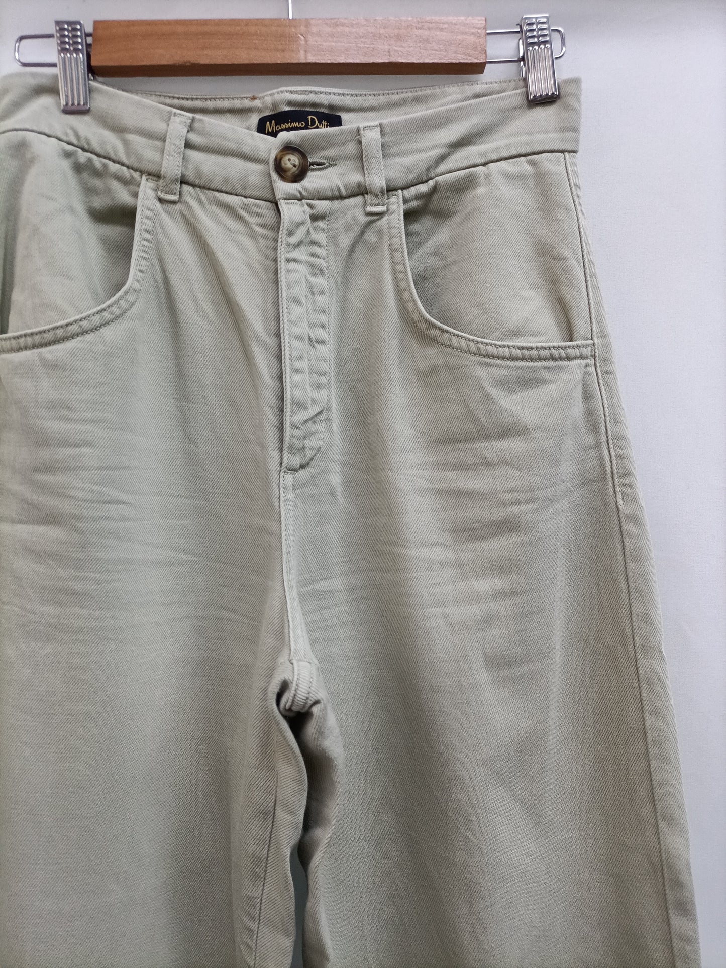 MASSIMO DUTTI. Beige wide-leg trousers, size 36