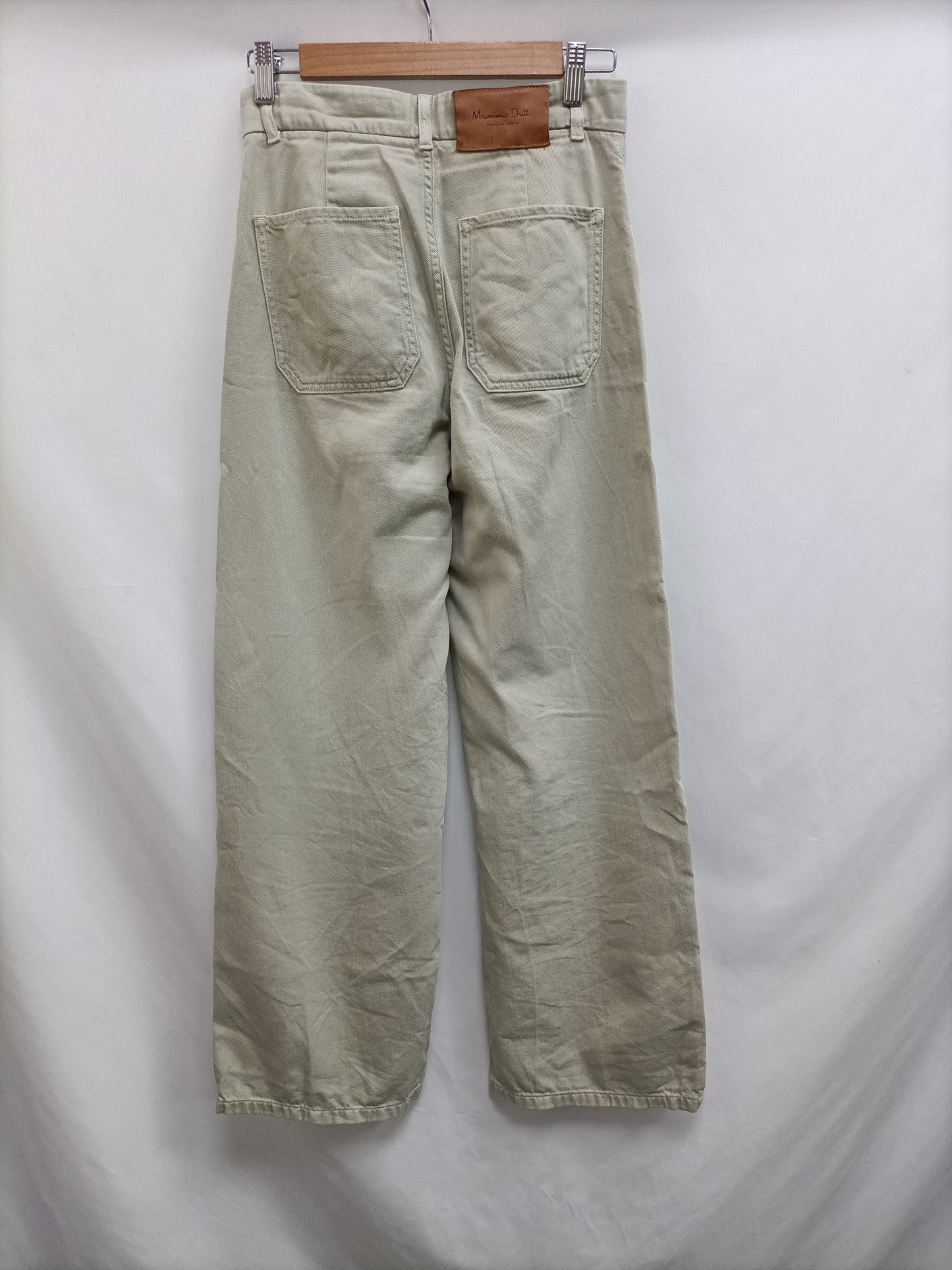 MASSIMO DUTTI. Beige wide-leg trousers, size 36