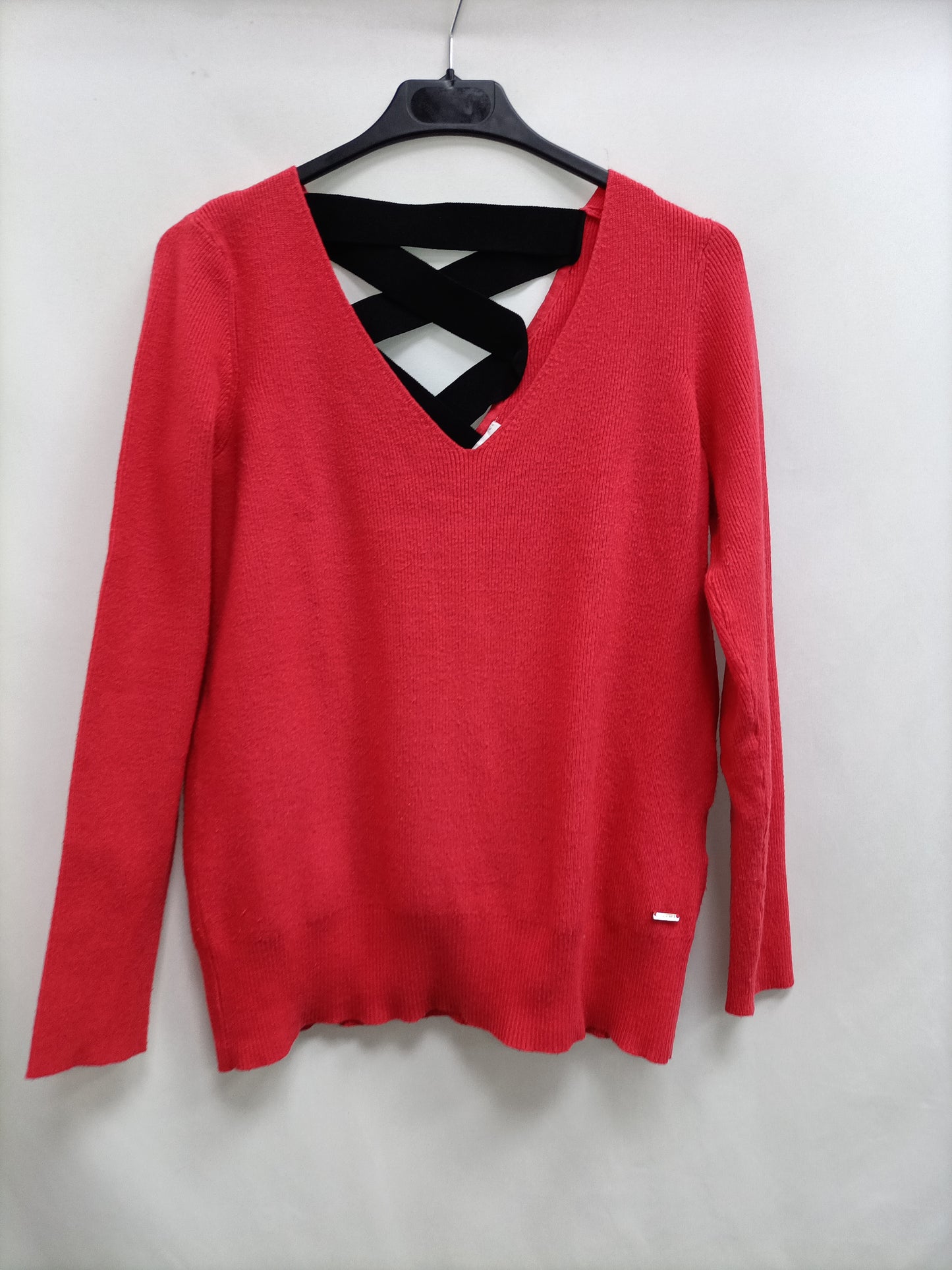 MORGAN. Tm pink ribbed sweater