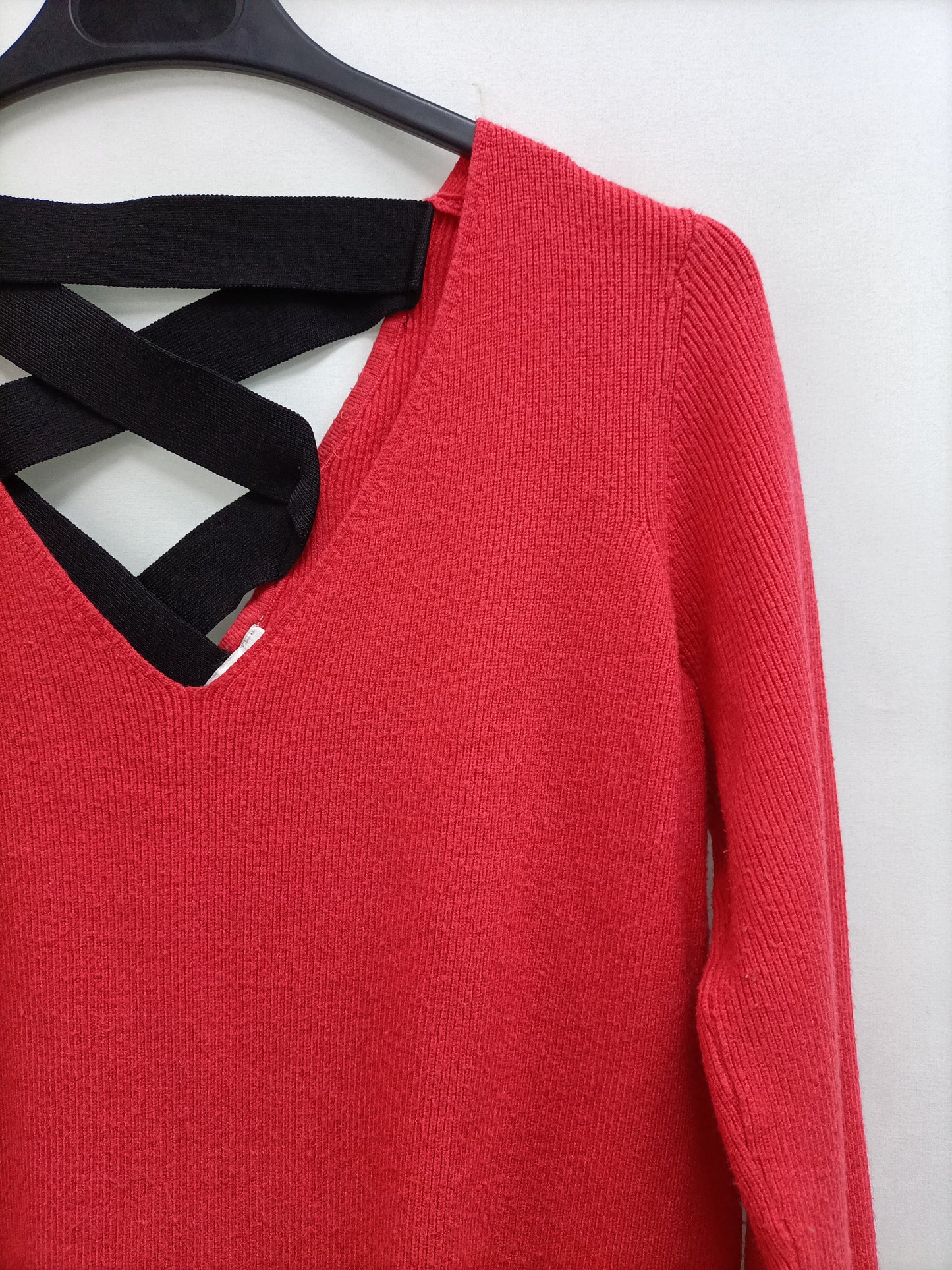 MORGAN. Tm pink ribbed sweater