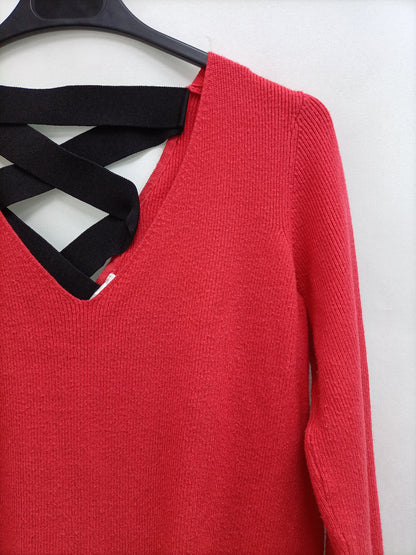 MORGAN. Tm pink ribbed sweater