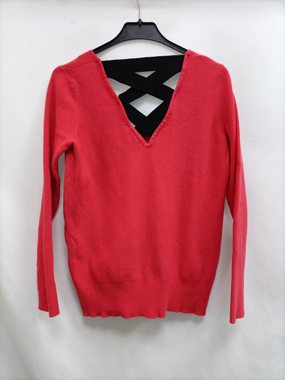 MORGAN. Tm pink ribbed sweater