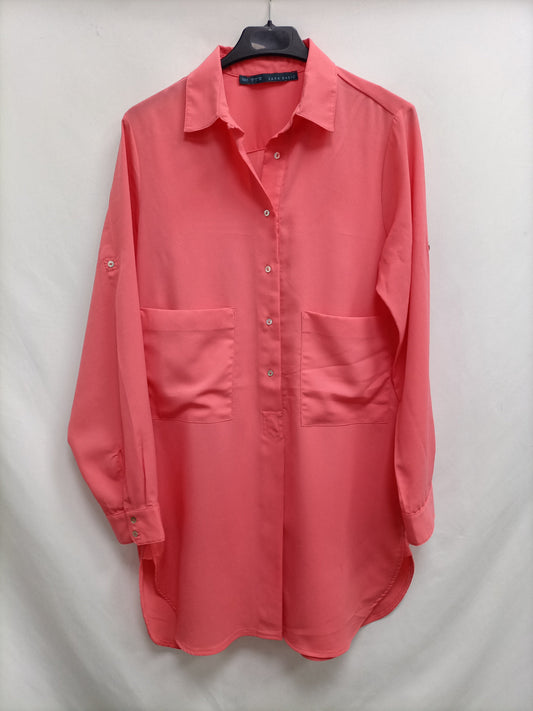 ZARA. Blusa fluida coral T.s