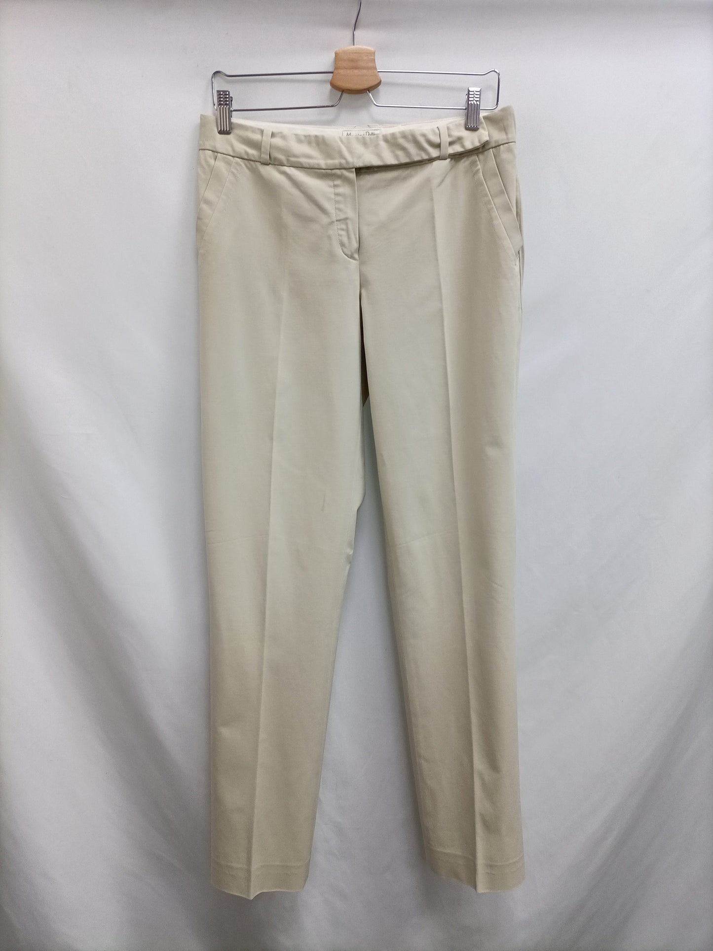 MASSIMO DUTTI. Pantalón recto beige T.40