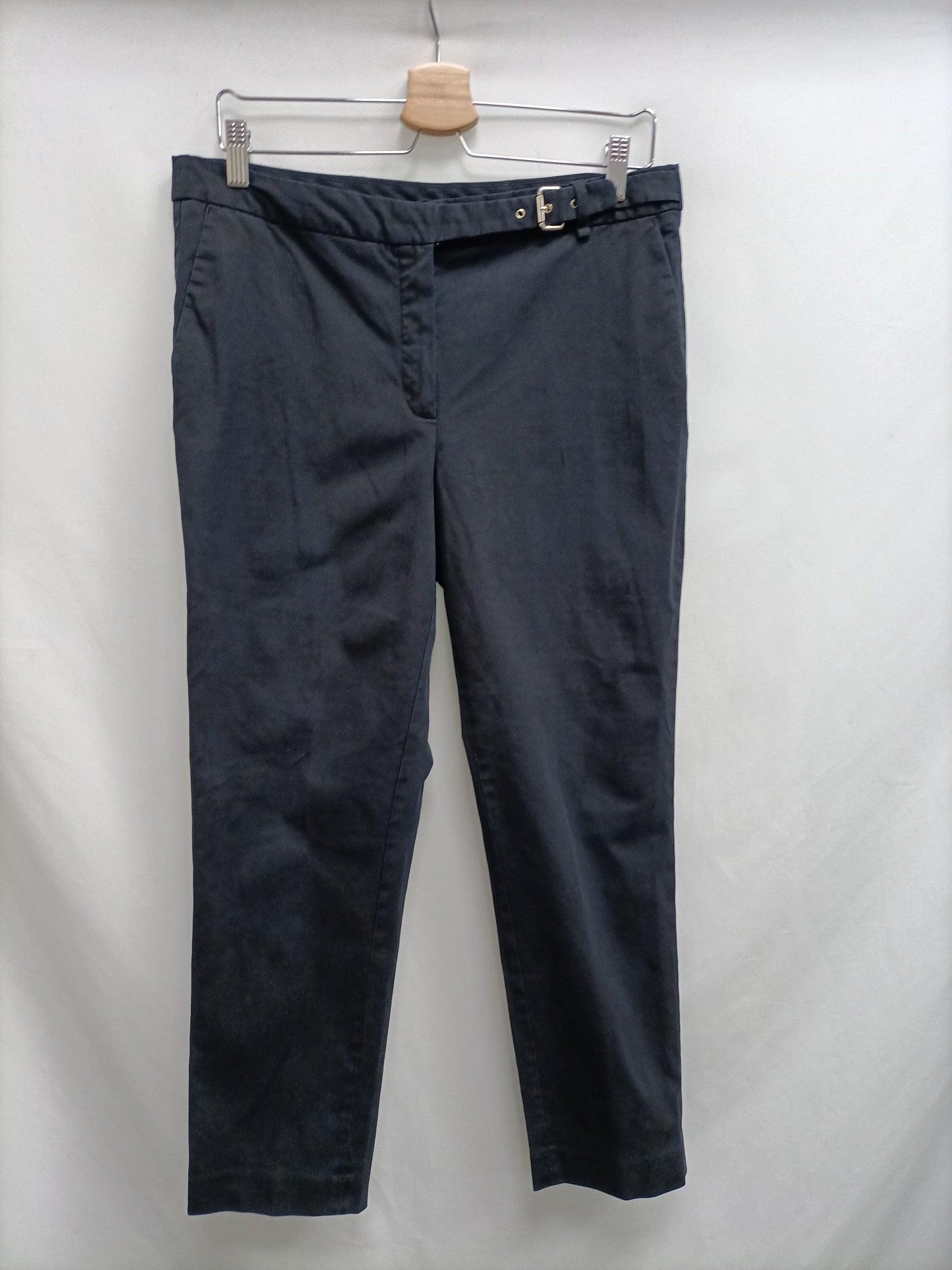 MASSIMO DUTTI. Pantalón recto azul T.42